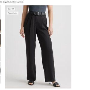 NWT Quince Stretch Crepe Pleated Wide Leg Pants Size 2